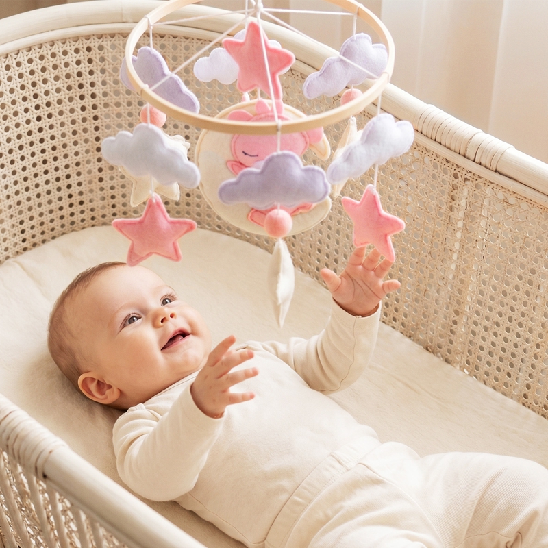 Baby Nursery Music - 1 Pezzo Carillon Mobile in Legno
