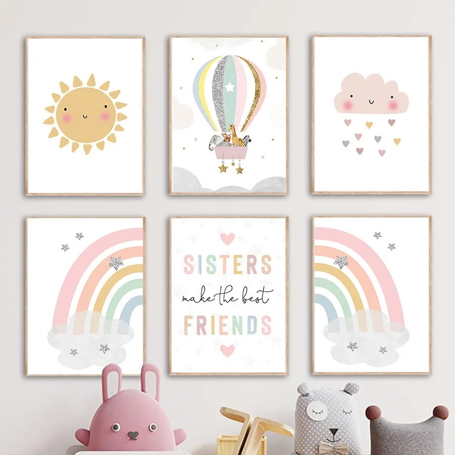 Baby Nursery Artwork - Poster e Stampe Nordiche con Giraffa,