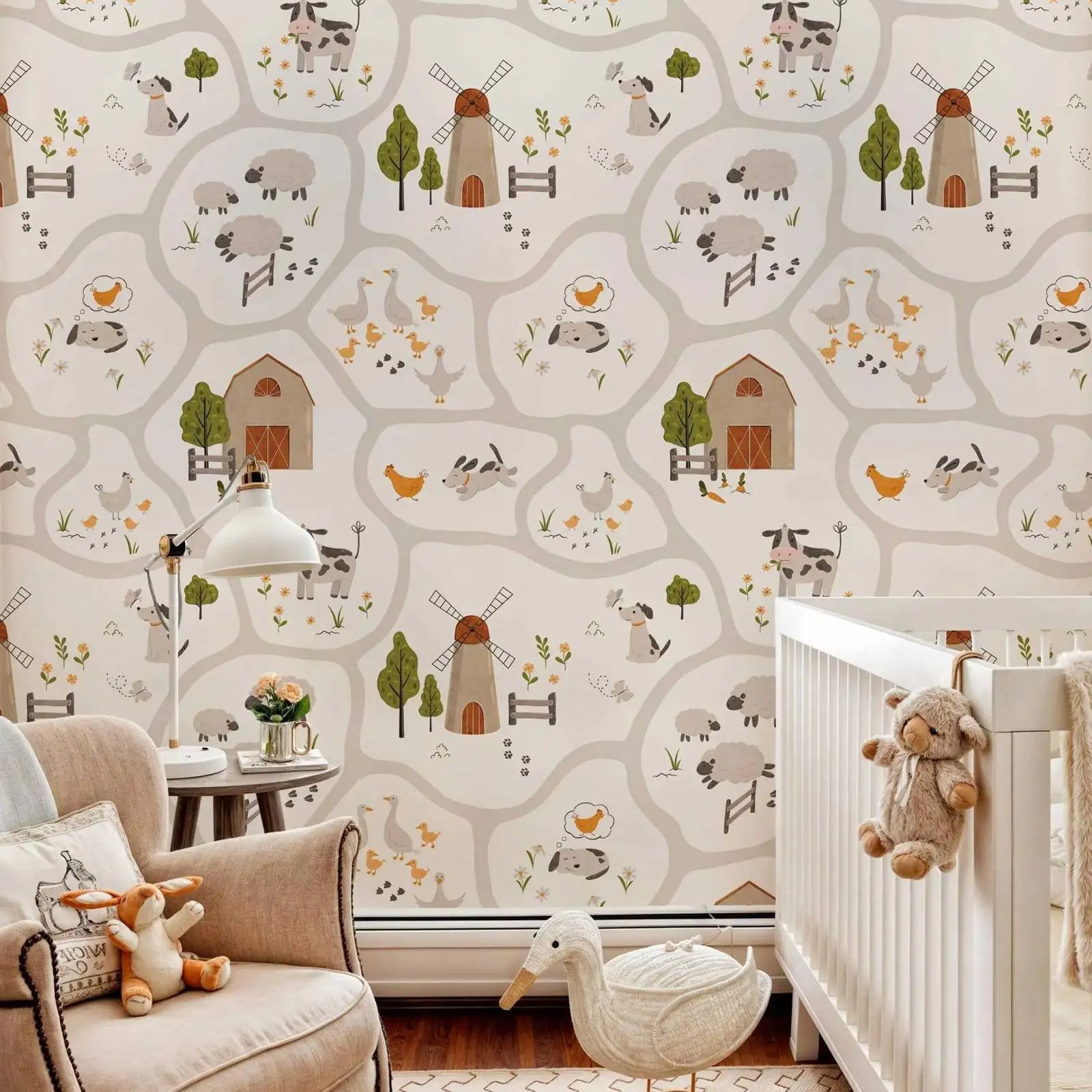 Baby Nursery Water - Simpatici animali da fattoria per bambini,