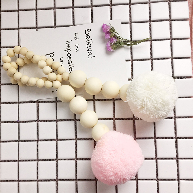 Baby Nursery Garland - Perline di legno Palla Nappa Ghirlanda