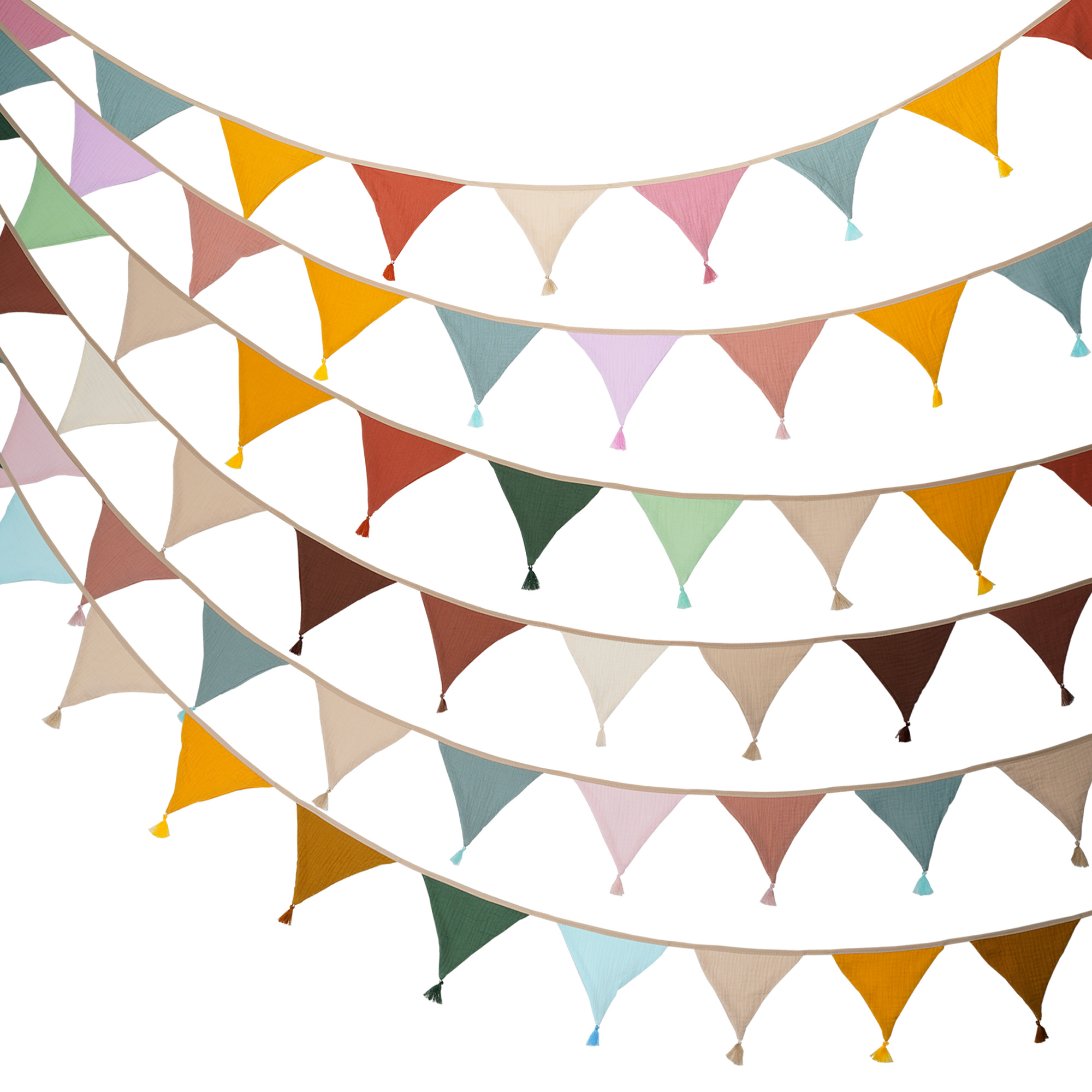 Baby Nursery Artwork - 2.6M/8.5FT Nursery Tessuto Bunting 10 Triangolo