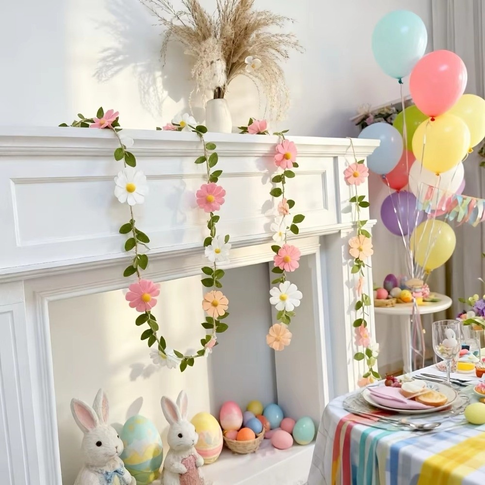 Baby Nursery Garland - Ghirlanda di margherite in feltro da