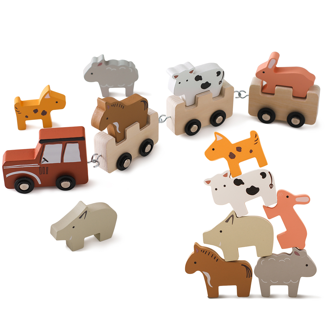 Baby Nursery Music - Trenino in Legno Colorato con 6