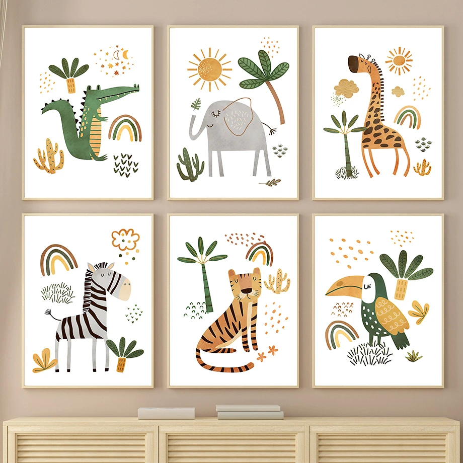 Baby Nursery Elephant - Giraffa Elefante Tigre Zebra Tucano Animali