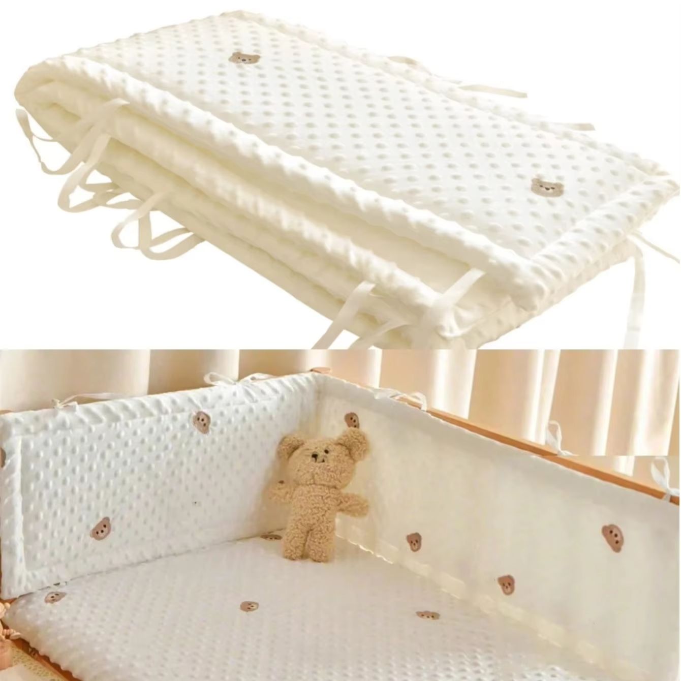 Bed Rail Toddler - Protezione per Culla in Cotone Tinta