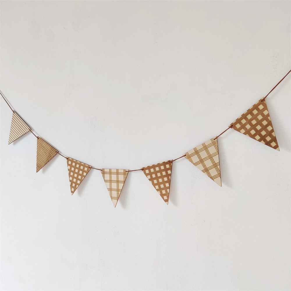 Baby Nursery Garland - Nordic triangolo in legno bandiera appeso
