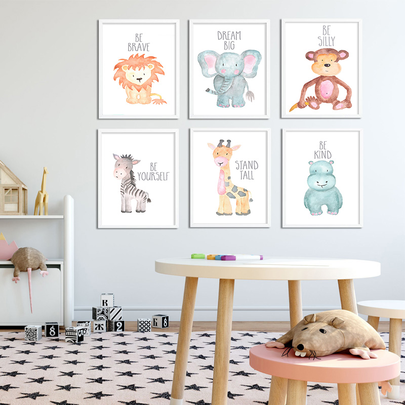 Baby Nursery Elephant - Baby Animal Lion Elefante Giraffa Poster
