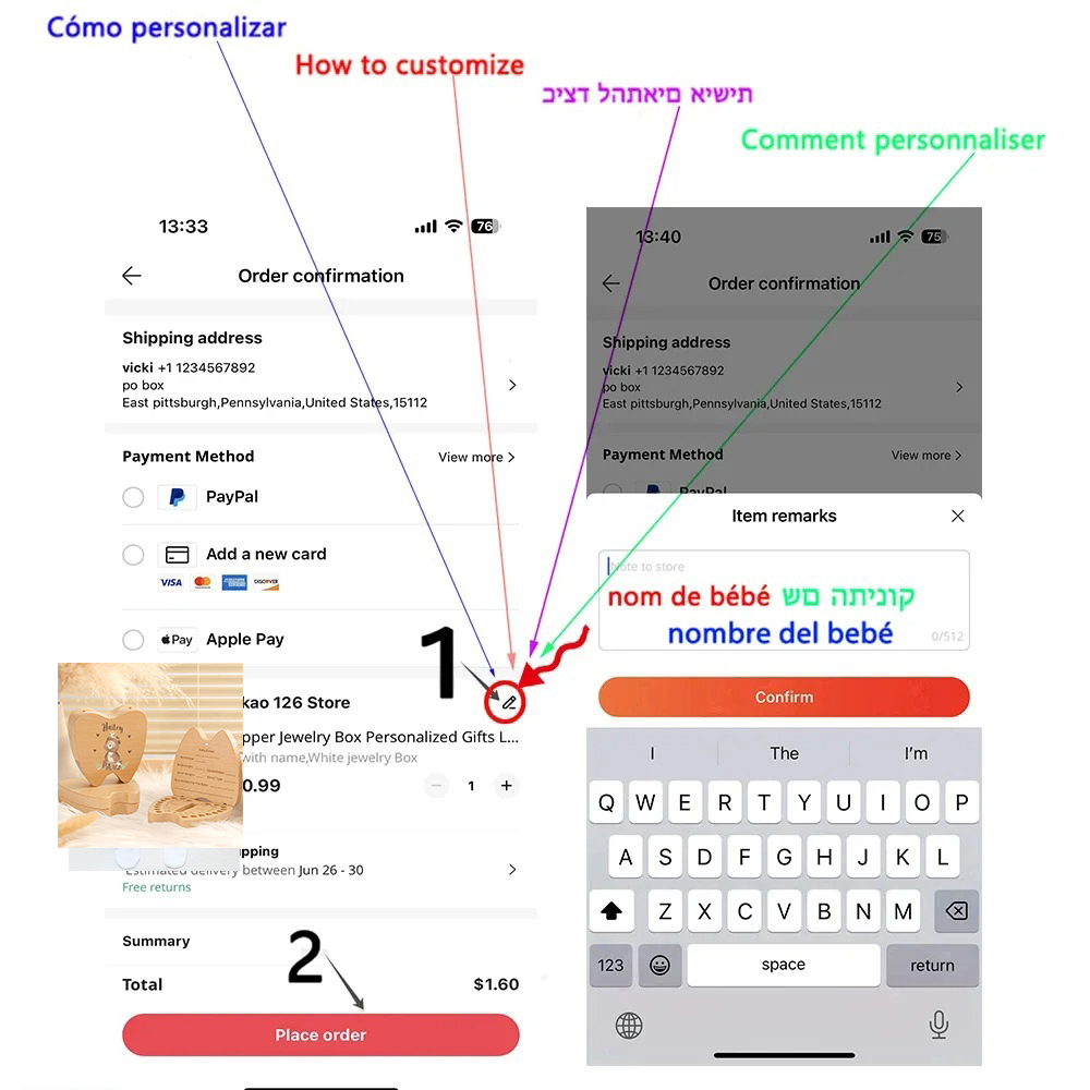 Scatola personalizzata per fat - Baby Keepsake Box recensione e prezzo
