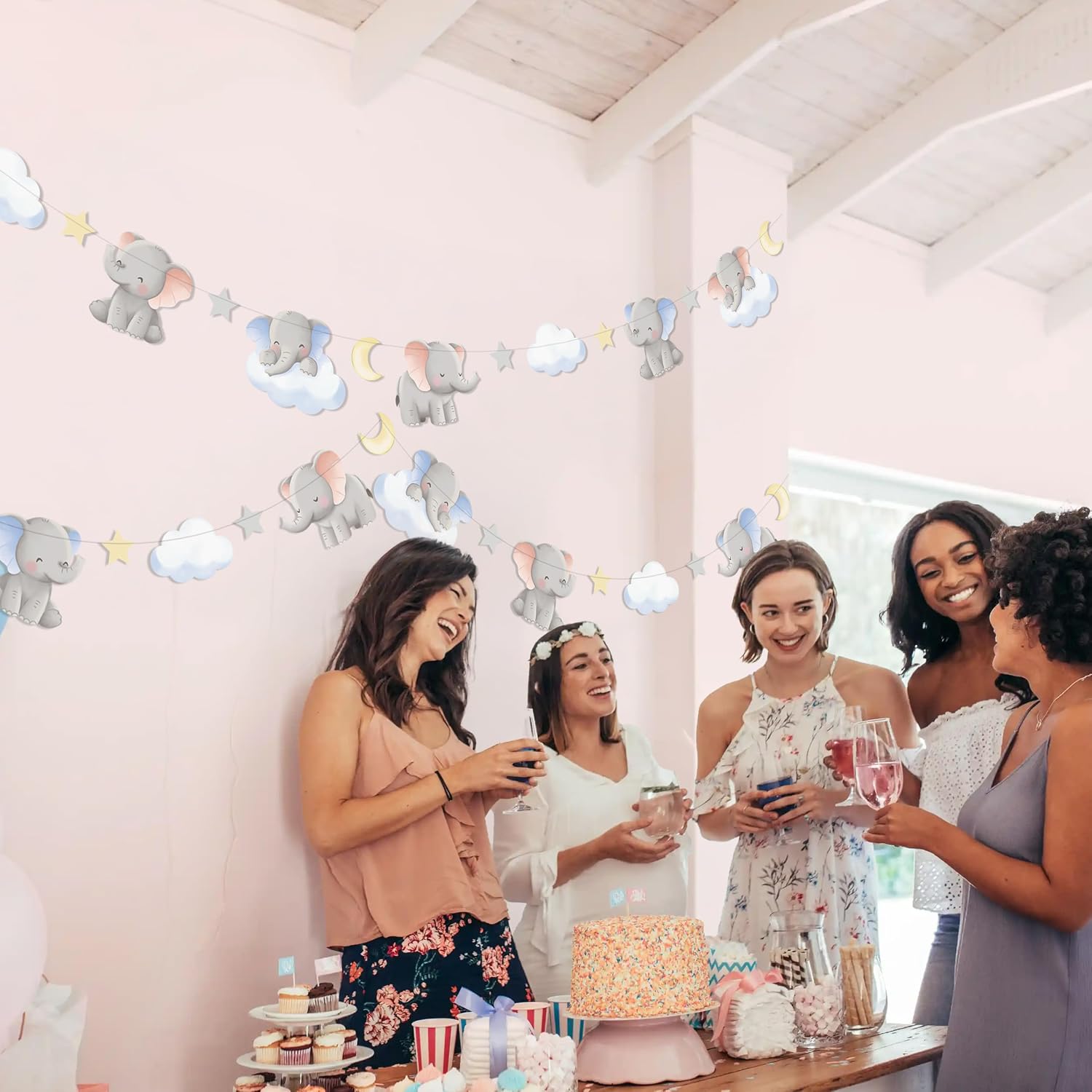 2 Pezzi Ghirlanda di Elefanti  - Baby Nursery Garland recensione e prezzo