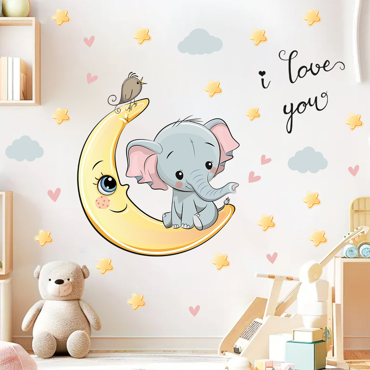 Cartoon Moon Good Night Elepha - Baby Nursery Elephant recensione e prezzo