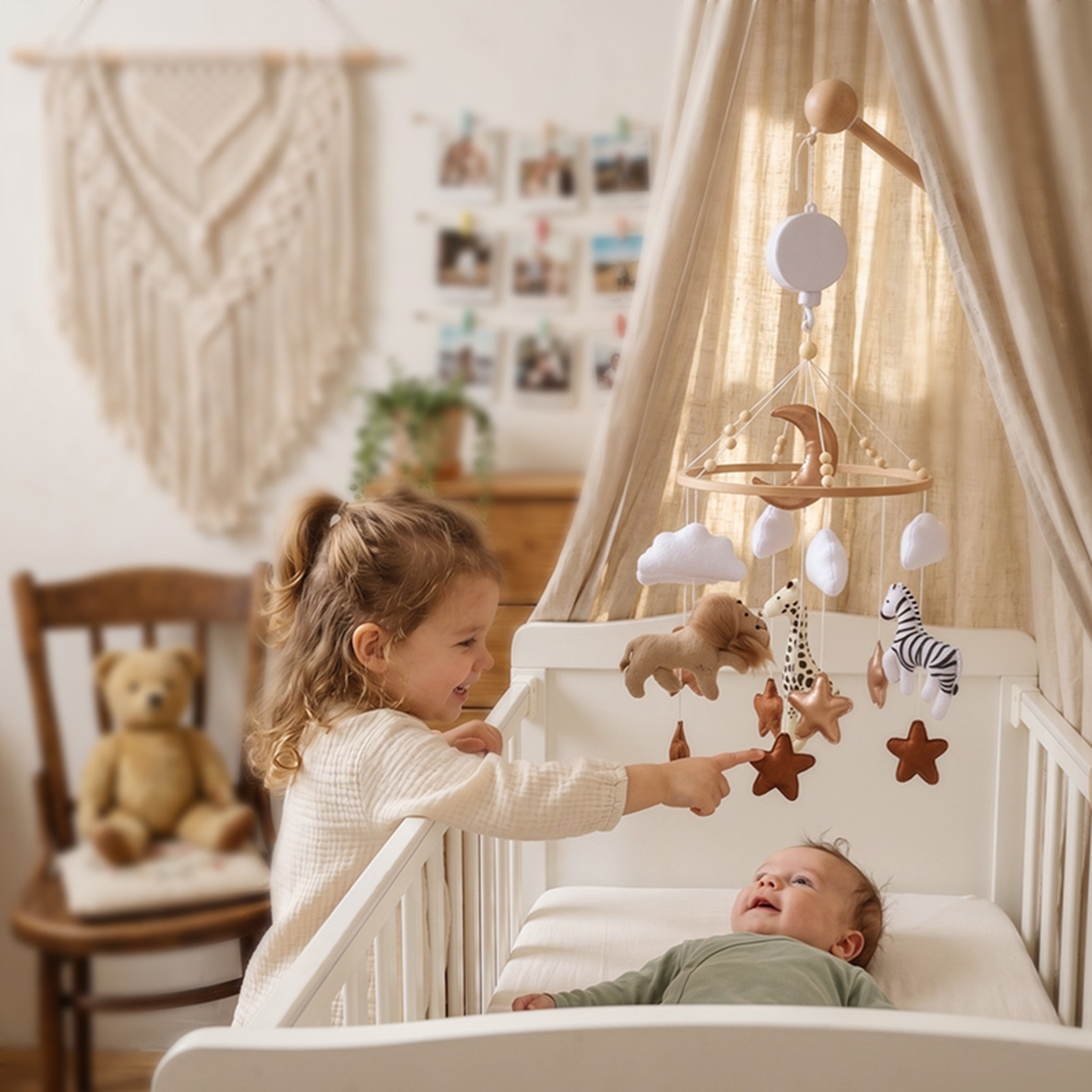 Mobile per Culla in Legno con  - Baby Nursery Music recensione e prezzo
