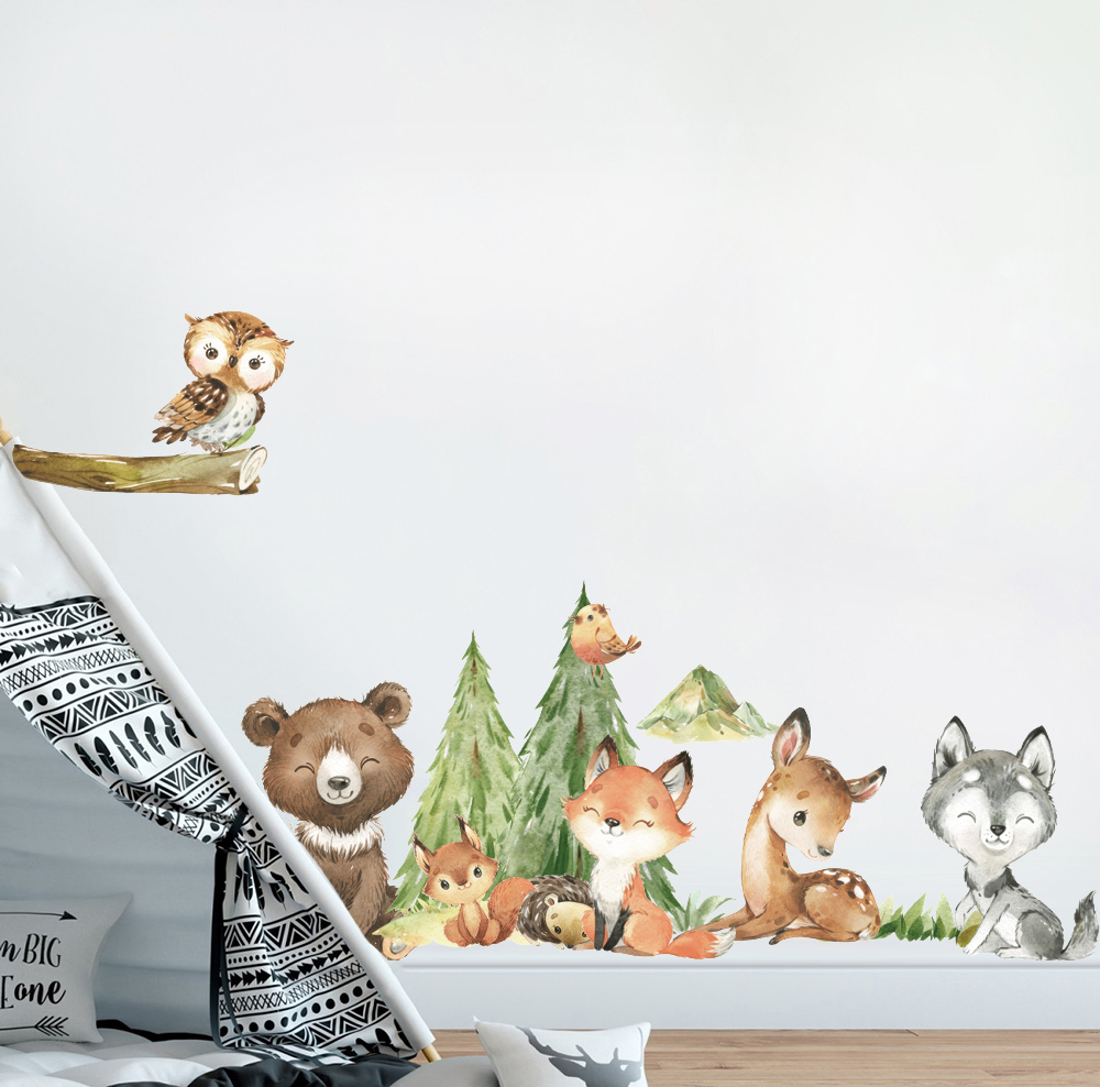 Cartoon Acquerello Foresta Ani - Baby Nursery Panelling recensione e prezzo
