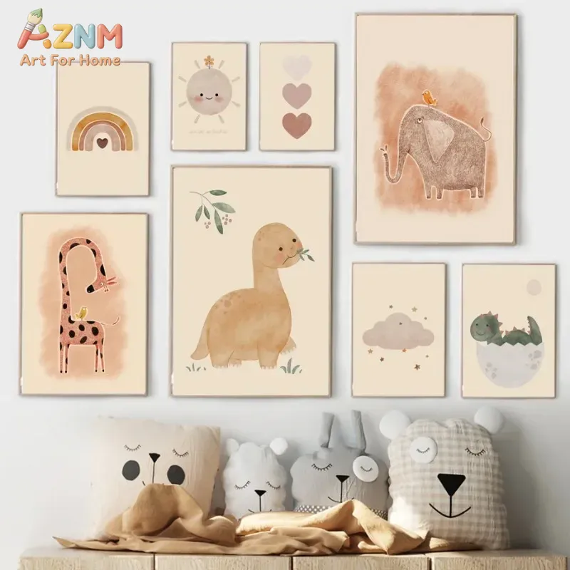 Quadro su tela AZNM con dinosa - Baby Nursery Elephant recensione e prezzo