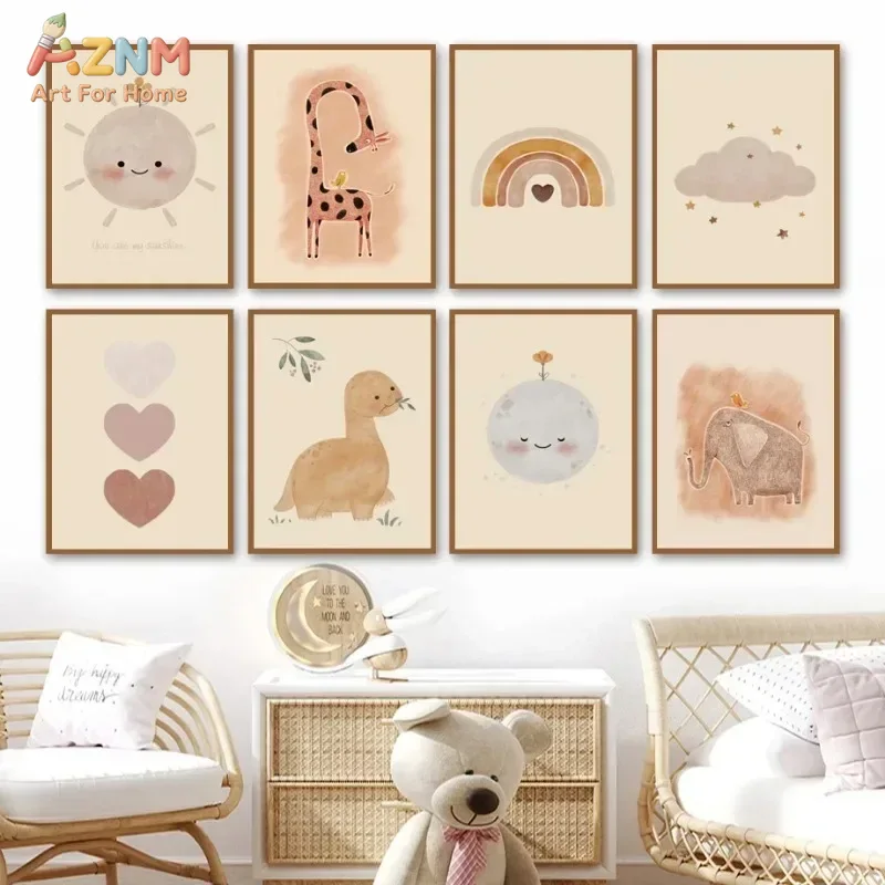 Quadro su tela AZNM con dinosa - Baby Nursery Elephant recensione e prezzo