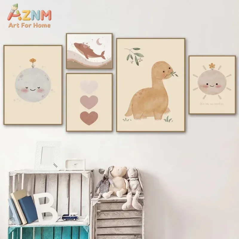 Quadro su tela AZNM con dinosa - Baby Nursery Elephant recensione e prezzo