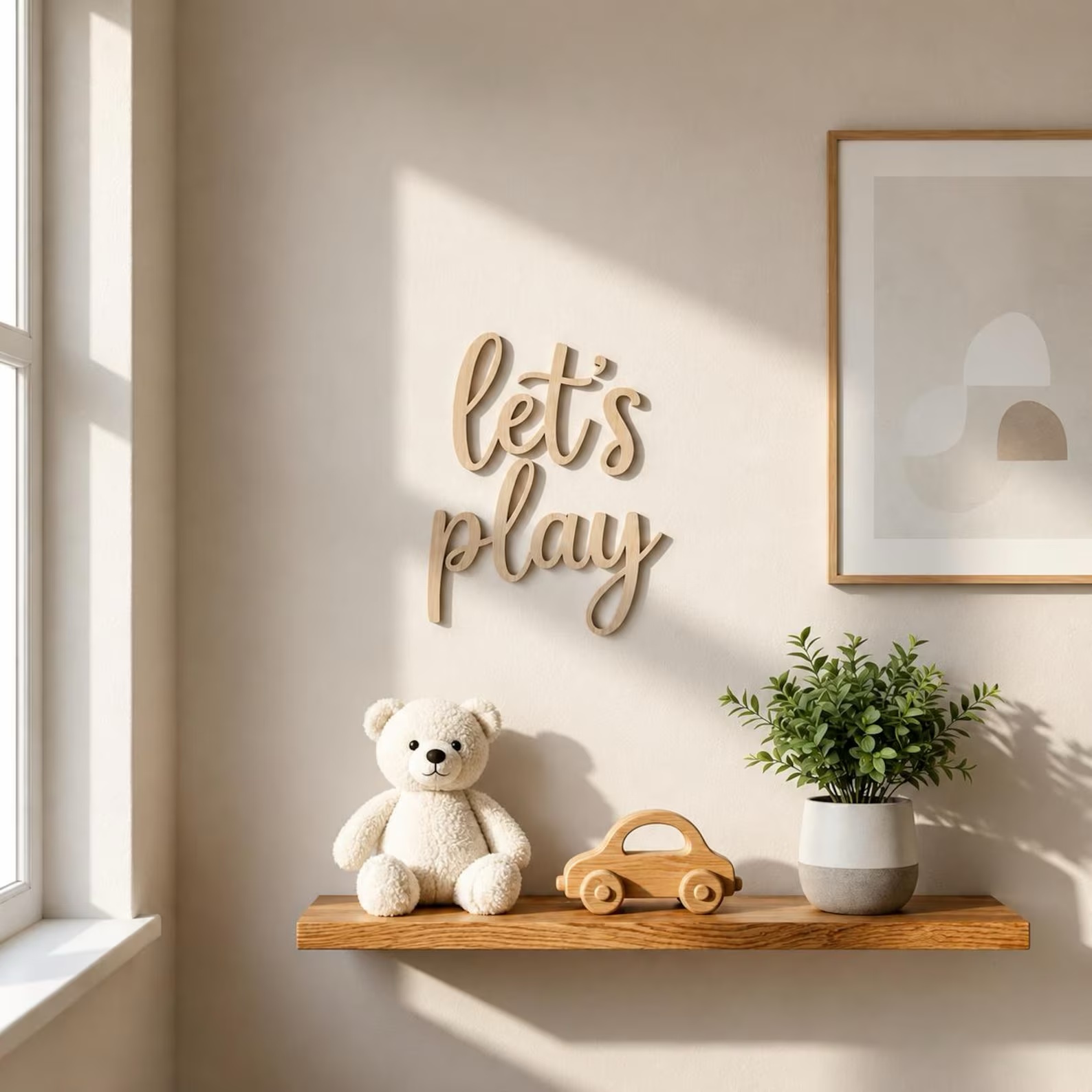 Insegna in Legno 'Let's Play', - Baby Nursery Room recensione e prezzo