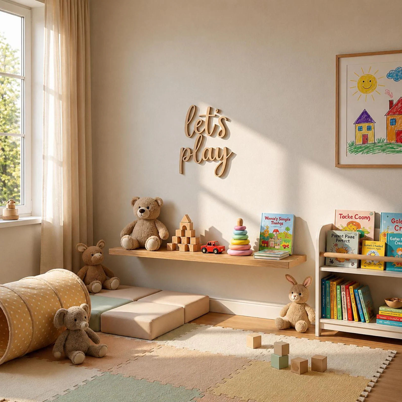 Insegna in Legno 'Let's Play', - Baby Nursery Room recensione e prezzo
