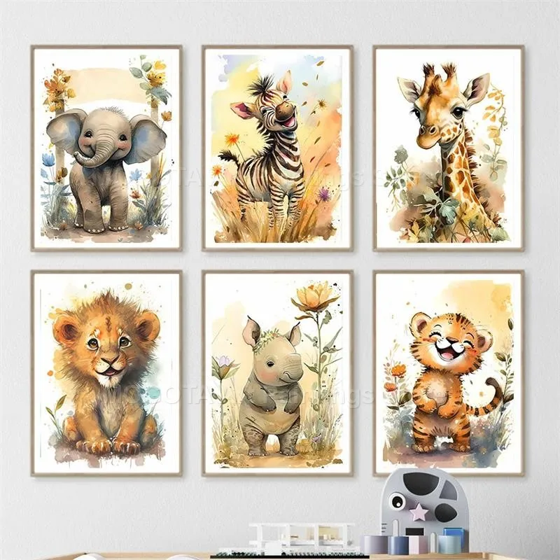 Acquerello Leone Giraffa Tigre - Baby Nursery Elephant recensione e prezzo
