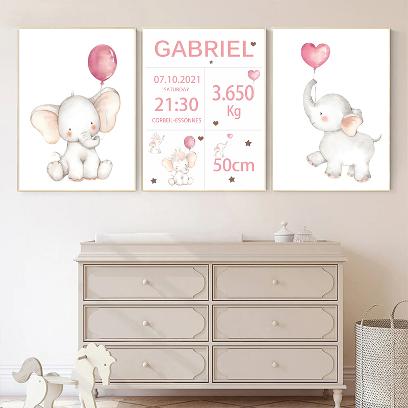 Nome personalizzato rosa bambi - Baby Nursery Elephant recensione e prezzo
