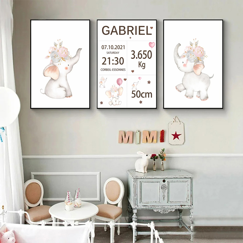 Nome personalizzato rosa bambi - Baby Nursery Elephant recensione e prezzo