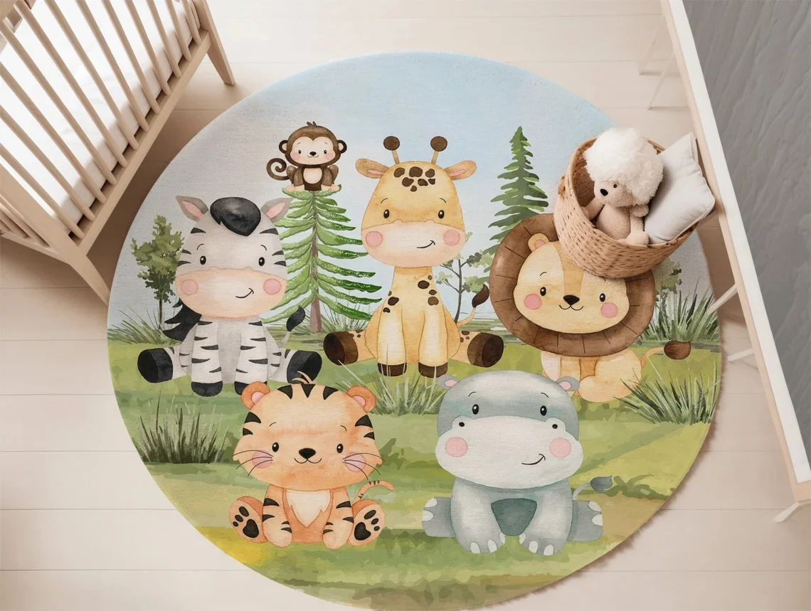 Tappeto con Animali del Bosco  - Baby Nursery Carpet recensione e prezzo