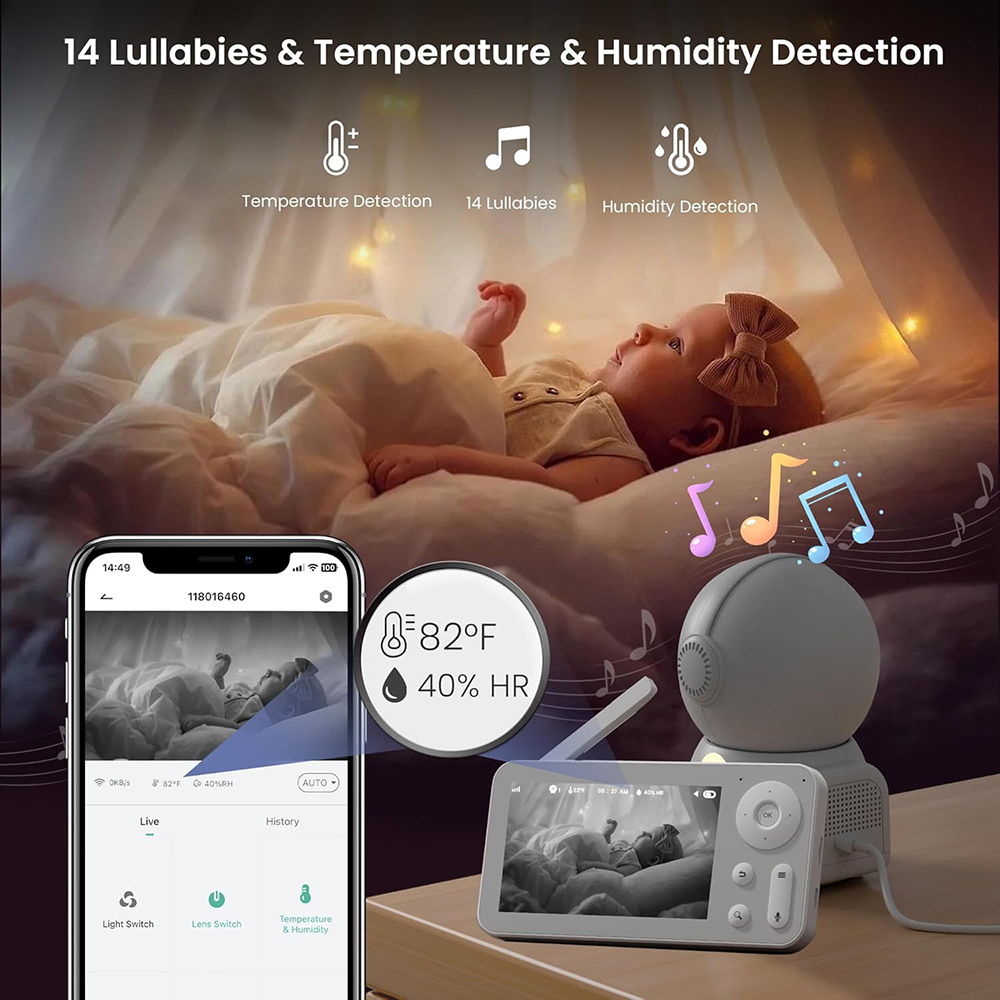 Baby monitor 2K con 2 telecame - Baby Nursery Music recensione e prezzo