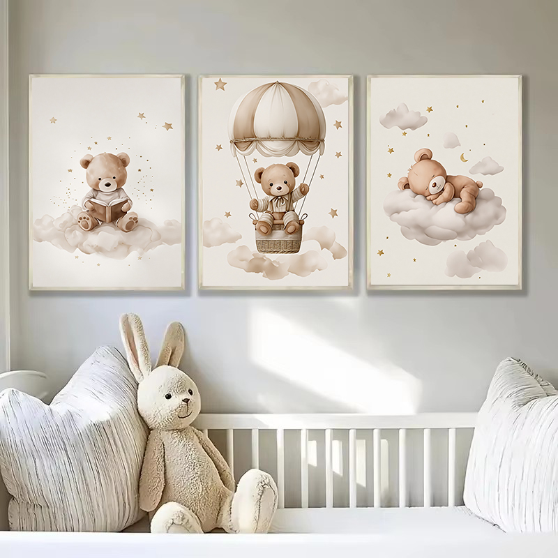 3 pz/set Bohemian Teddy Bear A - Baby Nursery Artwork recensione e prezzo